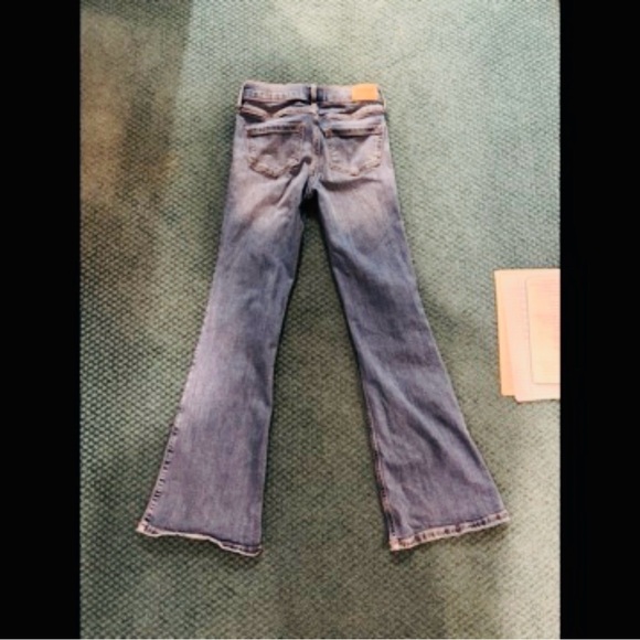 ABERCROMBIE Kids Light Blue Distressed High Rise Flare Jeans, Size 9/10 - Picture 2 of 5